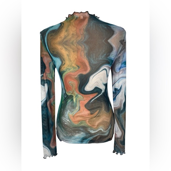 GILDED INTENT‎ | Sheer Marble Mesh Top | Size Medium - Picture 4 of 16